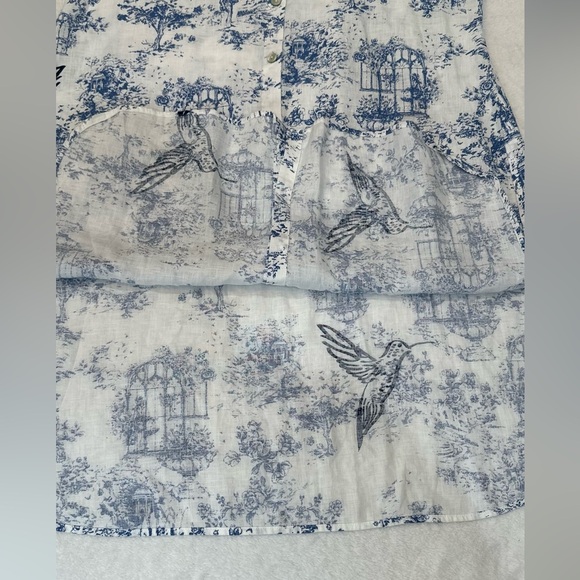 Chico's Blue and White Midi Dress with Chic Style Size 1 or Small - Picture 7 of 16